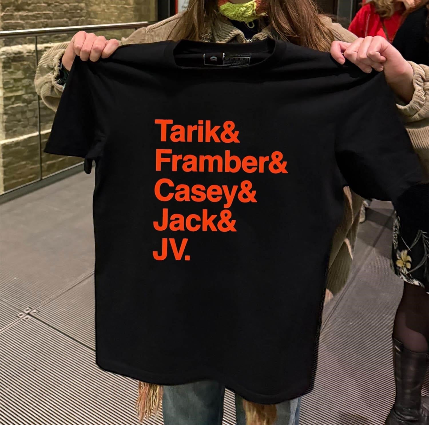 Tarik Framber Casey Jack JV Names List Orange - Adult & Kids T-Shirts, Sweatshirts & Hoodies apparel design preview 2