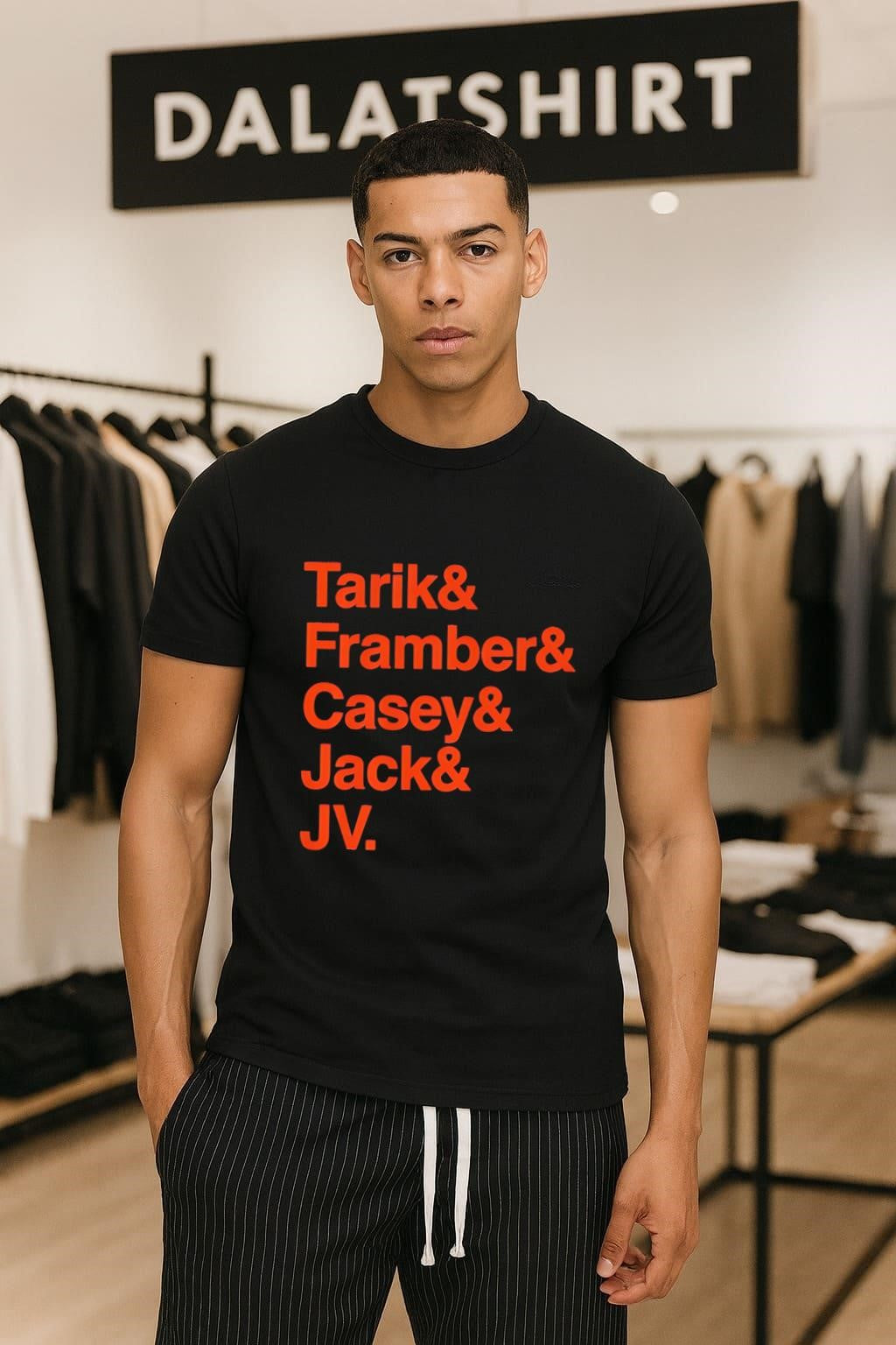 Tarik Framber Casey Jack JV Names List Orange - Adult & Kids T-Shirts, Sweatshirts & Hoodies apparel design preview 1