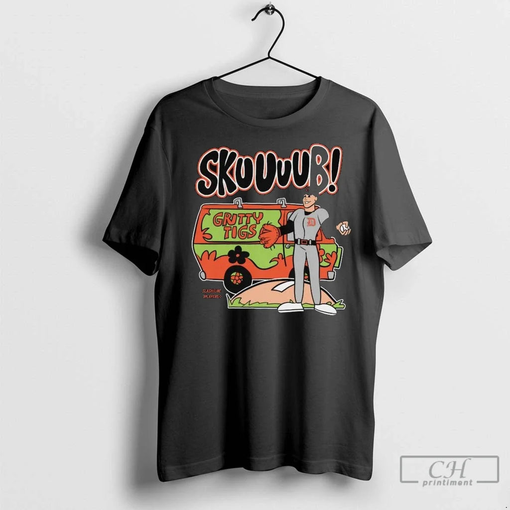 Tarik Skubal Detroit Tigers Skuuuub Gritty Tigs - Adult & Kids T-Shirts, Sweatshirts & Hoodies apparel design preview 1