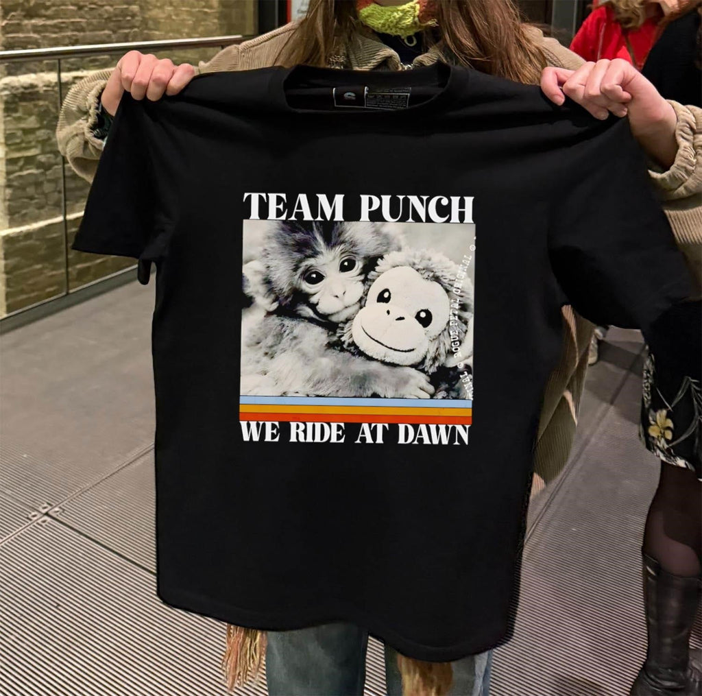 Team Punch We Ride At Dawn Monkey Hugging Plush - Adult & Kids T-Shirts, Sweatshirts & Hoodies apparel design preview 2