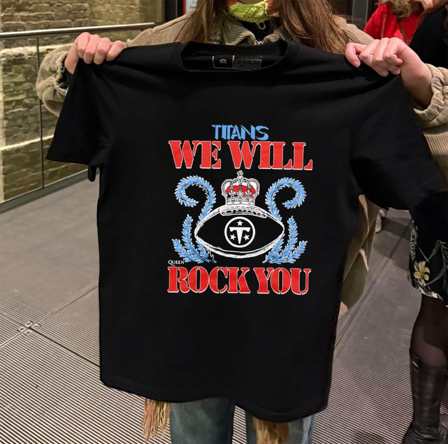 Tennessee Titans We Will Rock You Football Crown - Adult & Kids T-Shirts, Sweatshirts & Hoodies apparel design preview 2