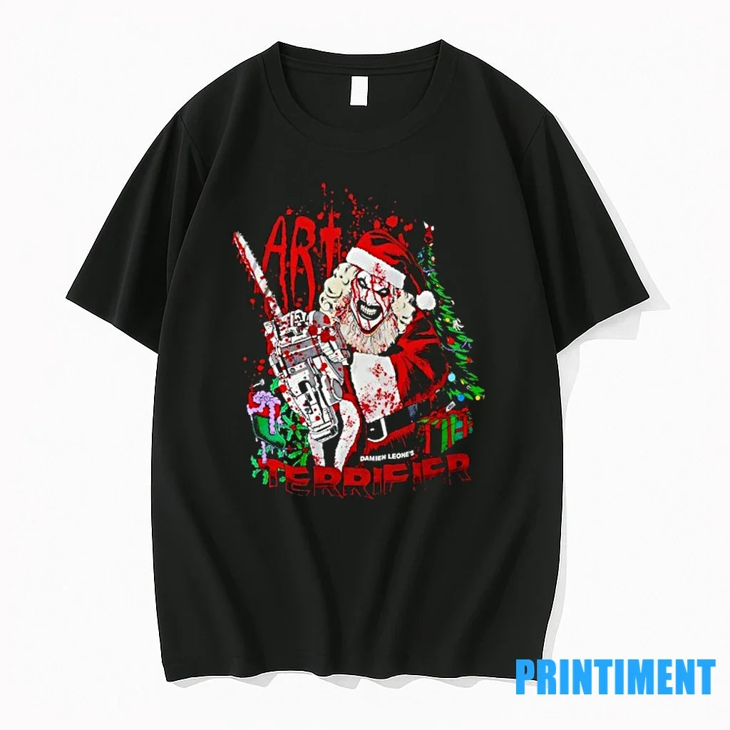 Terrifier Art The Clown Damien Leones Santa Halloween - Adult & Kids T-Shirts, Sweatshirts & Hoodies apparel design preview 1