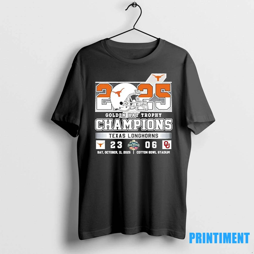 Texas Longhorns 2025 Golden Hat Trophy Champions - Adult & Kids T-Shirts, Sweatshirts & Hoodies apparel design preview 1