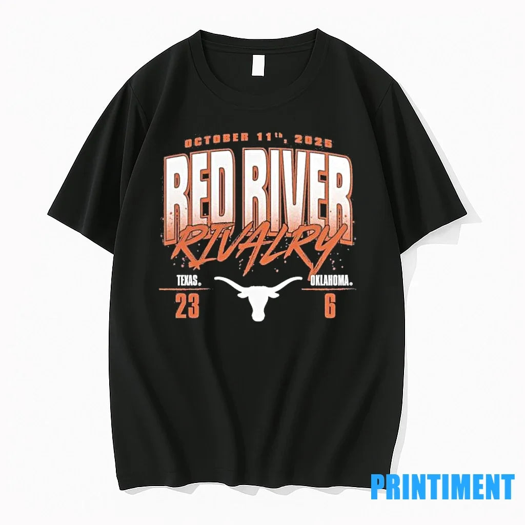 Texas Longhorns Vs Oklahoma Sooners 2025 Score - Adult & Kids T-Shirts, Sweatshirts & Hoodies apparel design preview 1