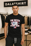 The Buyck Stops Here Hockey Goalie USA Flag - Adult & Kids T-Shirts, Sweatshirts & Hoodies apparel design preview 1