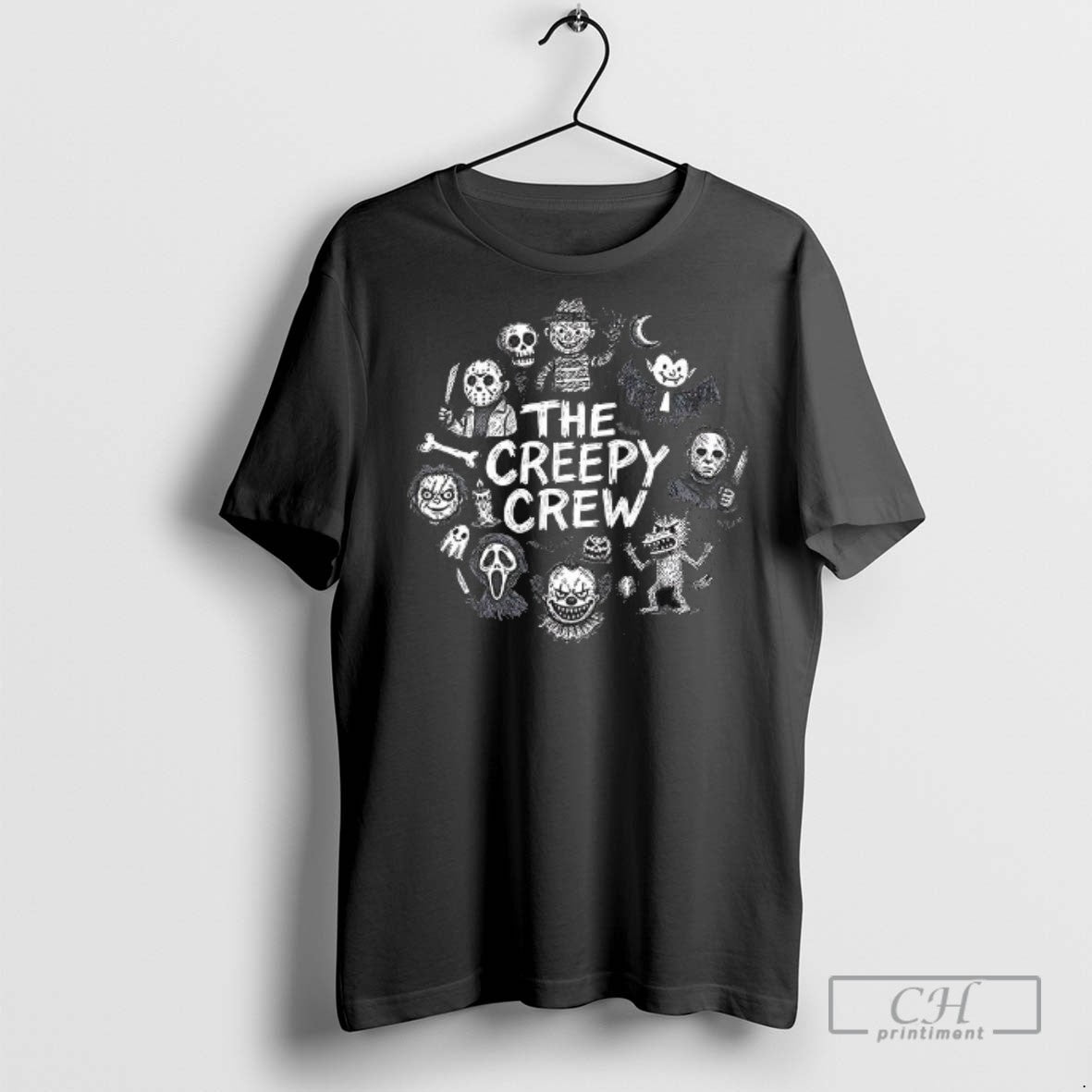 The Creepy Crew Our Favorite Horror Movie Baddies - Adult & Kids T-Shirts, Sweatshirts & Hoodies apparel design preview 1