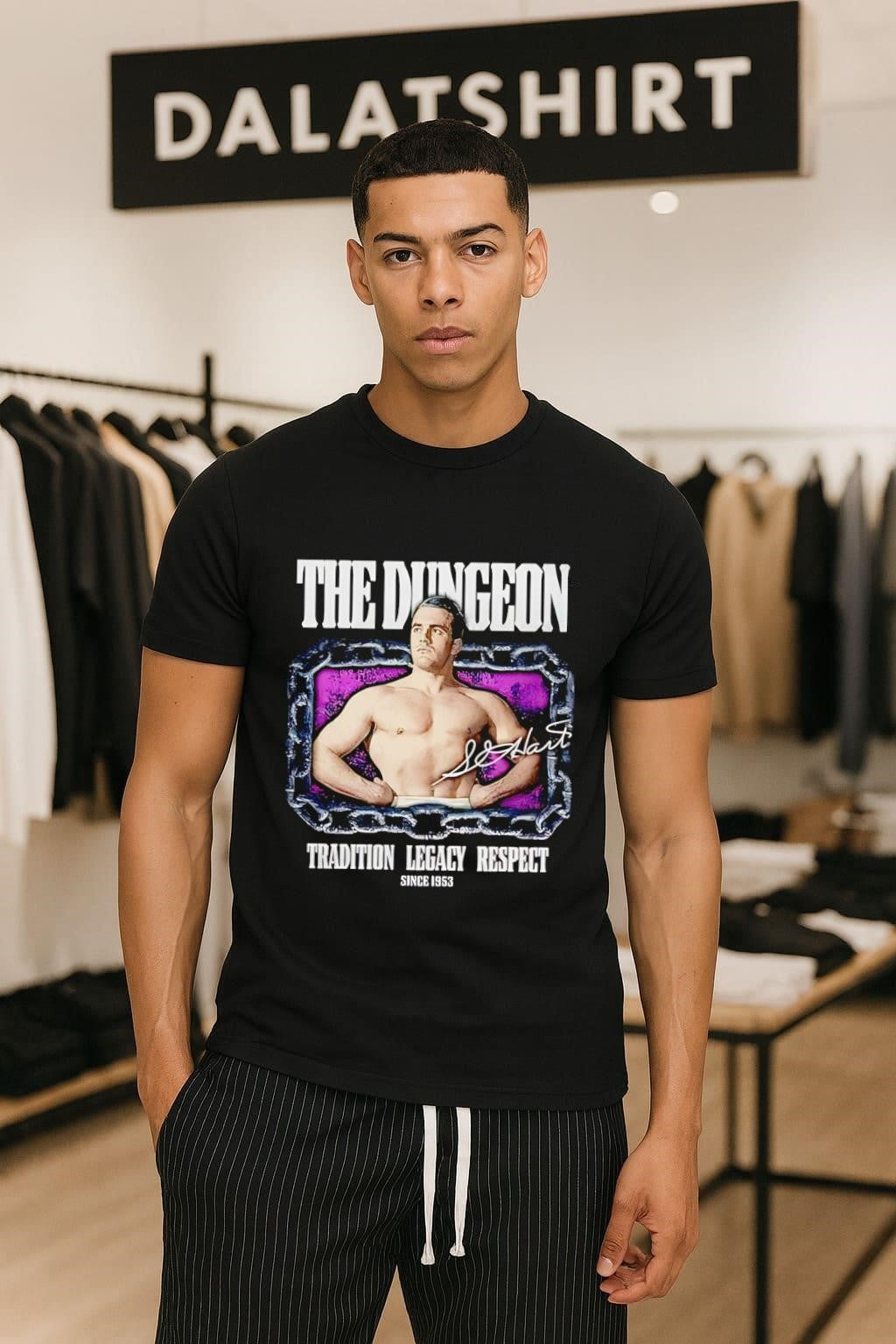 The Dungeon Stu Hart Tradition Legacy Respect Since - Adult & Kids T-Shirts, Sweatshirts & Hoodies apparel design preview 1