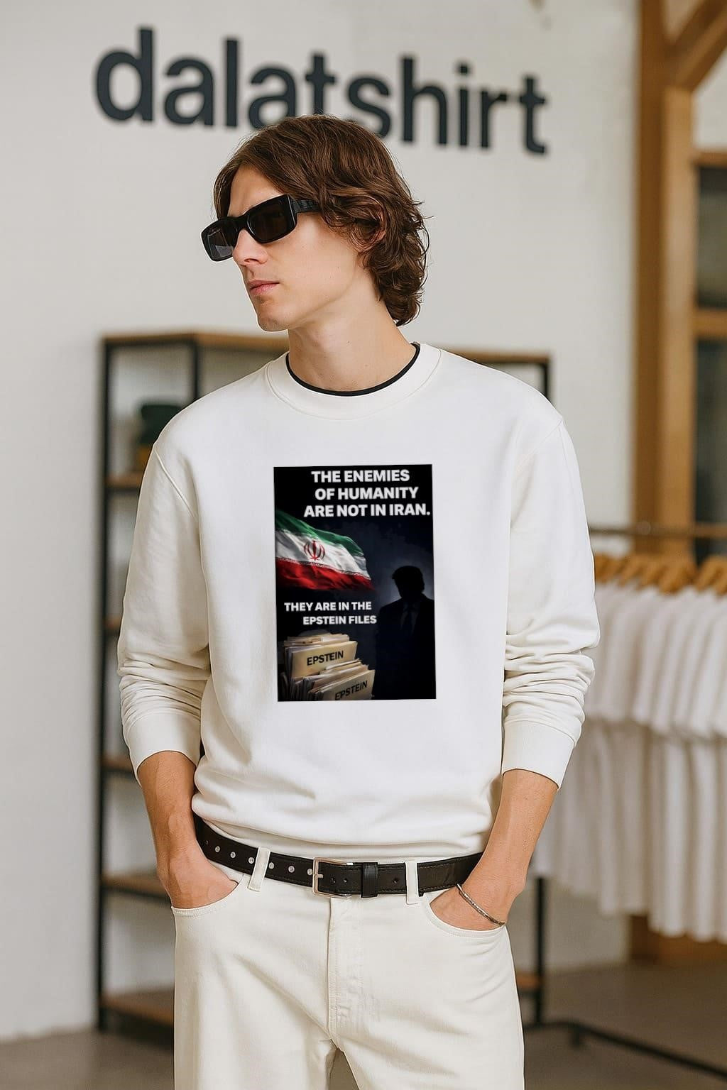 The Enemies of Humanity Are Not in Iran Epstein Files - Adult & Kids T-Shirts, Sweatshirts & Hoodies apparel design preview 2
