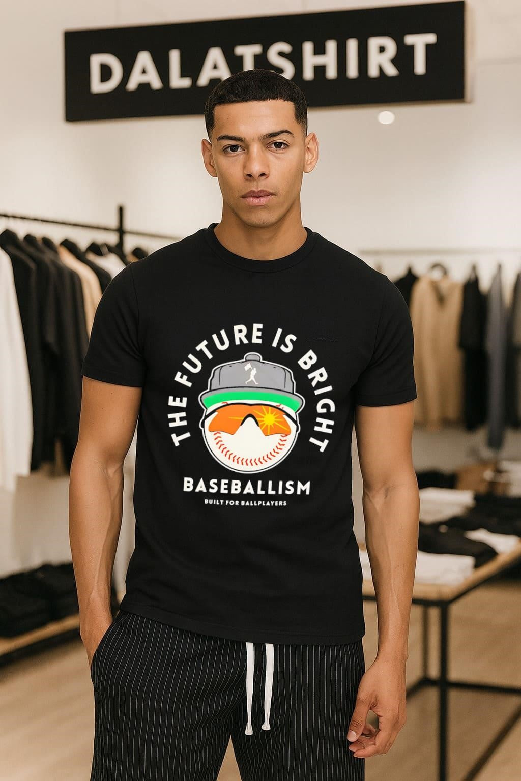 The Future Is Bright Baseballism Built For - Adult & Kids T-Shirts, Sweatshirts & Hoodies apparel design preview 1