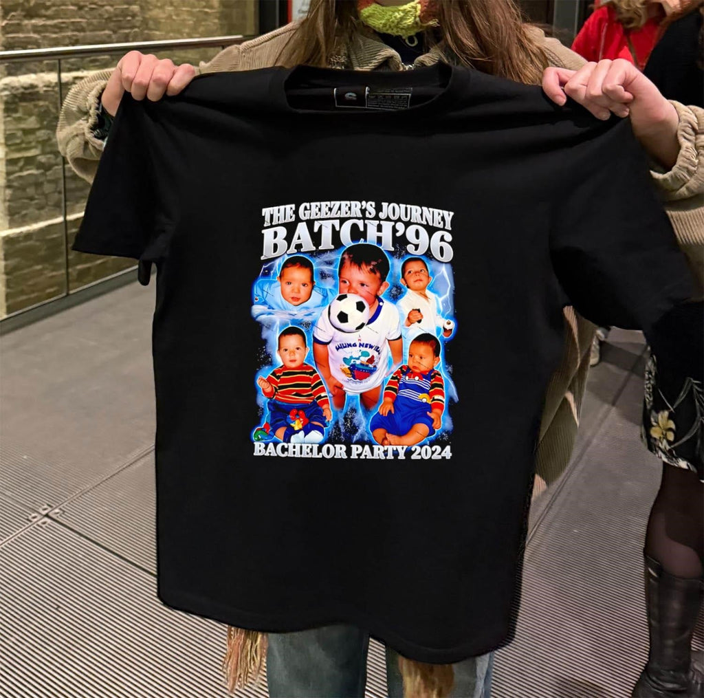 The Geezer's Journey Batch '96 Bachelor Party - Adult & Kids T-Shirts, Sweatshirts & Hoodies apparel design preview 2
