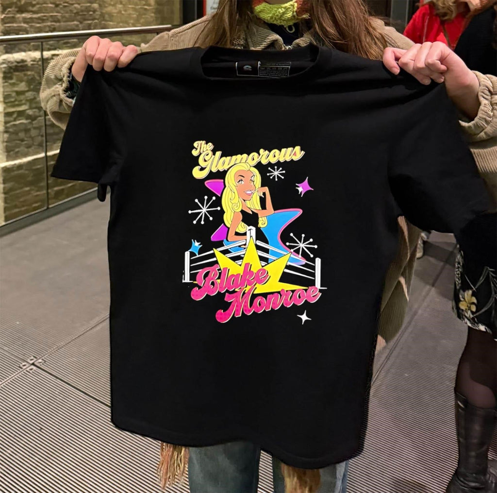 The Glamorous Blake Monroe pink Wrestling ring retro - Adult & Kids T-Shirts, Sweatshirts & Hoodies apparel design preview 2