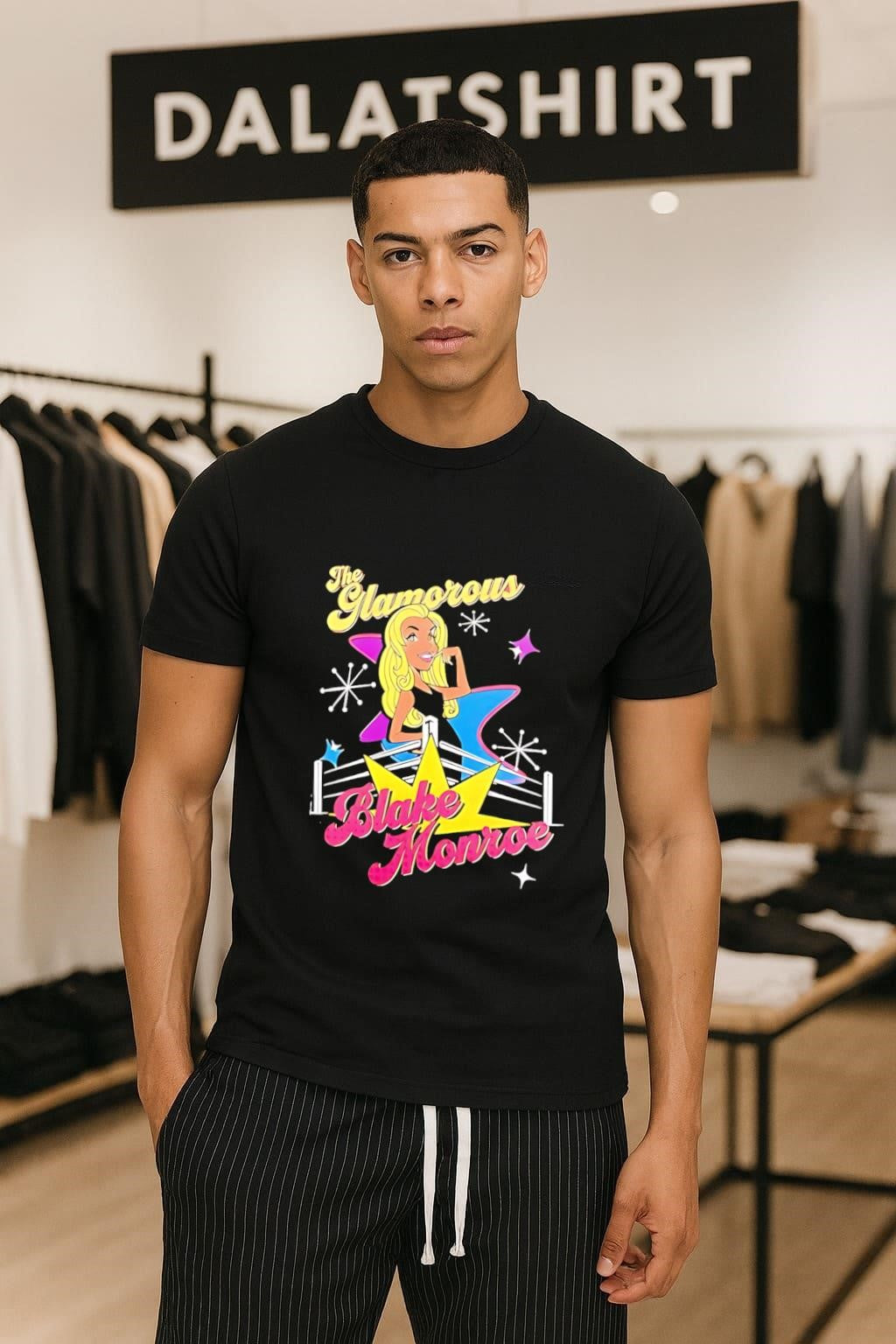The Glamorous Blake Monroe pink Wrestling ring retro - Adult & Kids T-Shirts, Sweatshirts & Hoodies apparel design preview 1
