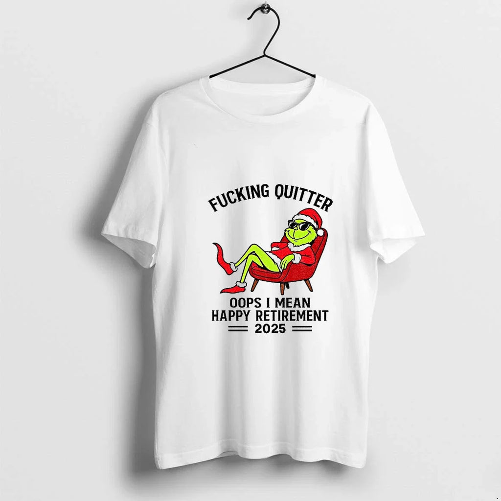 The Grinch Santa Hat Fucking Quitter Oops I Mean - Adult & Kids T-Shirts, Sweatshirts & Hoodies apparel design preview 1