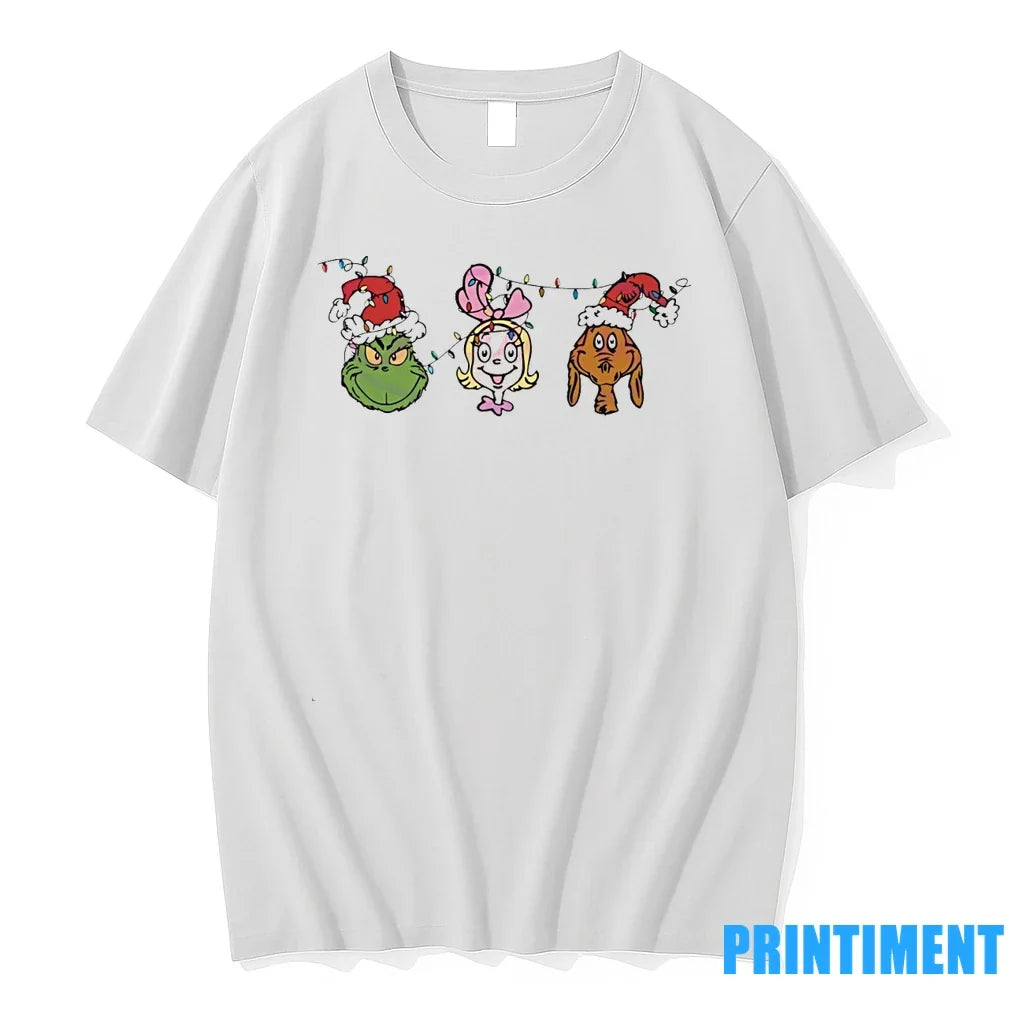 The Grinch Characters Christmas Light Santa Hat - Adult & Kids T-Shirts, Sweatshirts & Hoodies apparel design preview 1