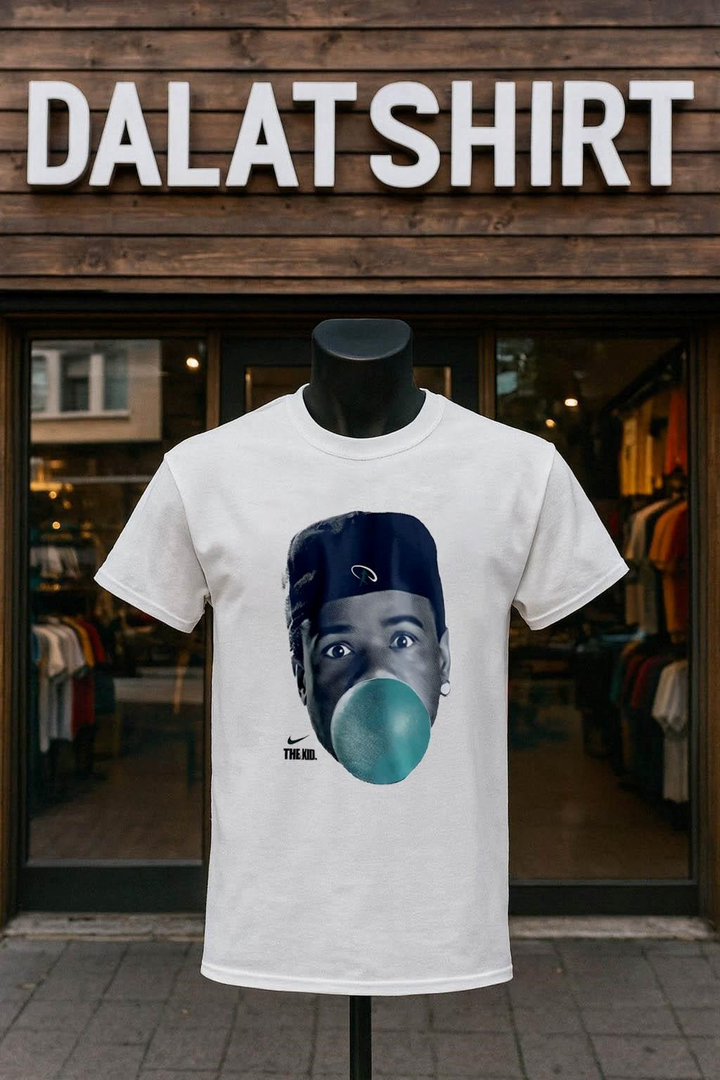 The Kid Ken Griffey Jr blowing bubble gum - Adult & Kids T-Shirts, Sweatshirts & Hoodies apparel design preview 1
