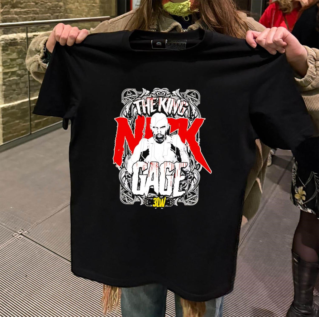 The King Nick Gage Three Legacies Wrestling Crown - Adult & Kids T-Shirts, Sweatshirts & Hoodies apparel design preview 2
