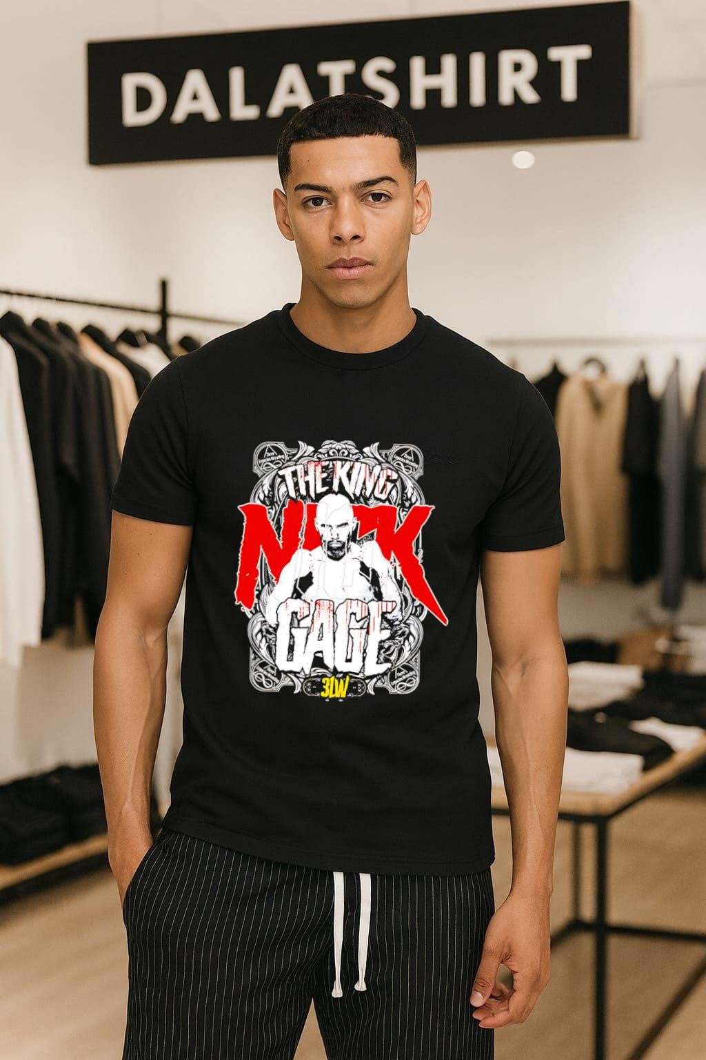 The King Nick Gage Three Legacies Wrestling Crown - Adult & Kids T-Shirts, Sweatshirts & Hoodies apparel design preview 1