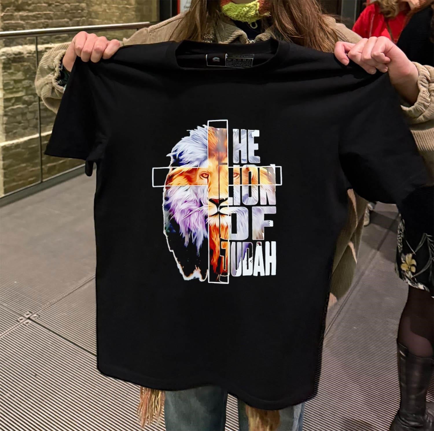 The Lion of Judah Cross Religious Christian - Adult & Kids T-Shirts, Sweatshirts & Hoodies apparel design preview 2