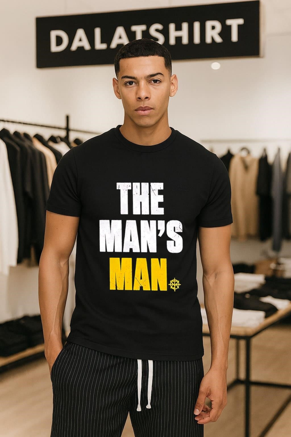 The Man's Man Seth Rollins yellow text logo - Adult & Kids T-Shirts, Sweatshirts & Hoodies apparel design preview 1