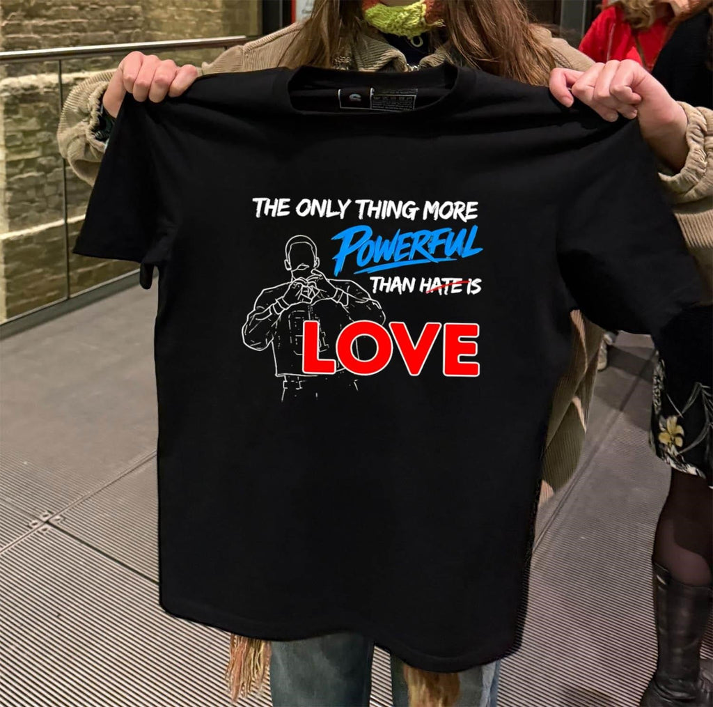 The Only Thing More Powerful Than Hate Is Love Heart - Adult & Kids T-Shirts, Sweatshirts & Hoodies apparel design preview 2