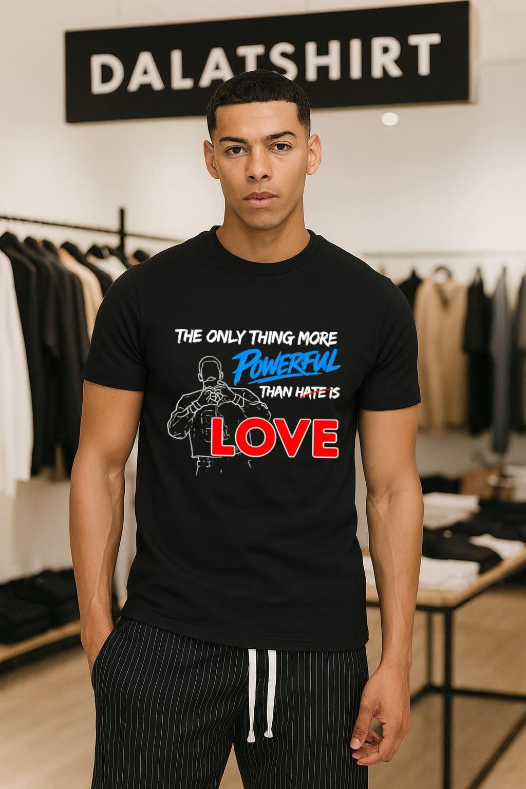 The Only Thing More Powerful Than Hate Is Love Heart - Adult & Kids T-Shirts, Sweatshirts & Hoodies apparel design preview 1