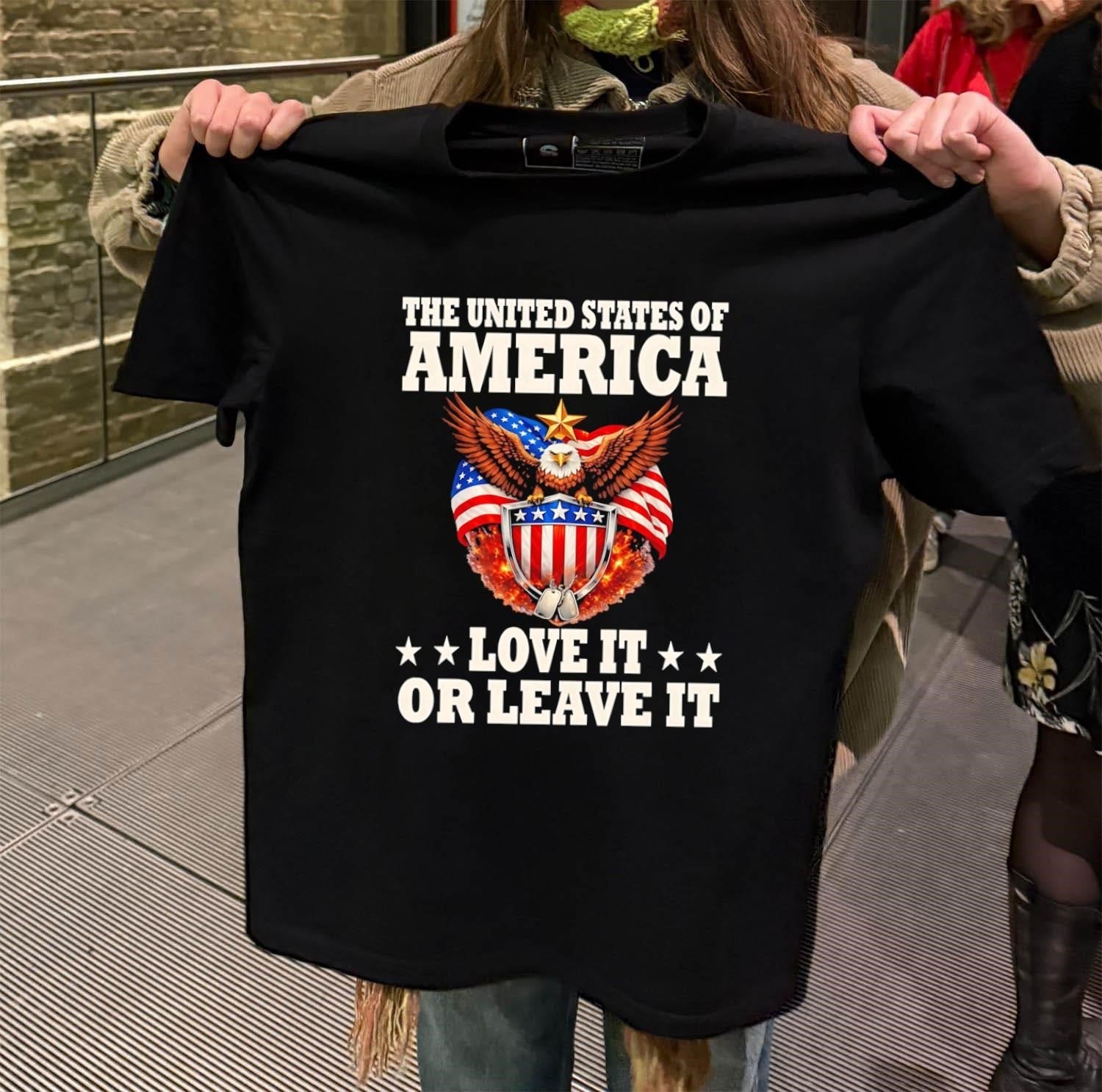 The United States Of America Eagle Love It Or Leave - Adult & Kids T-Shirts, Sweatshirts & Hoodies apparel design preview 2