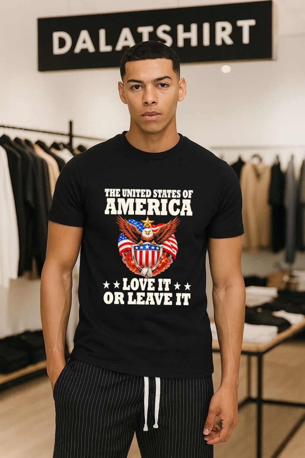 The United States Of America Eagle Love It Or Leave - Adult & Kids T-Shirts, Sweatshirts & Hoodies apparel design preview 1
