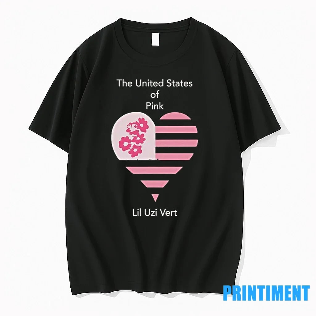 The United States Of Pink Lil Uzi Vert Usa Flag Heart - Adult & Kids T-Shirts, Sweatshirts & Hoodies apparel design preview 1