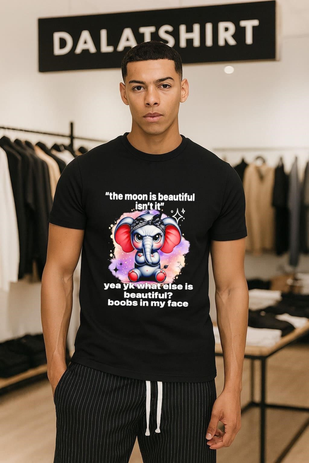 The moon is beautiful isn't it yea yk what else boobs - Adult & Kids T-Shirts, Sweatshirts & Hoodies apparel design preview 1