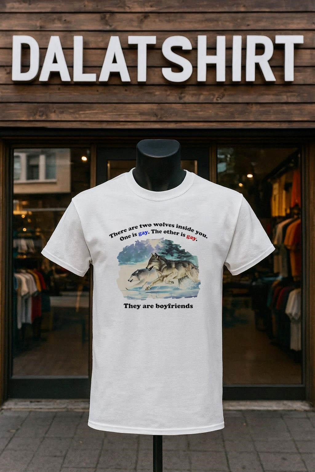 There Are Two Wolves Inside You They Boyfriends - Adult & Kids T-Shirts, Sweatshirts & Hoodies apparel design preview 1
