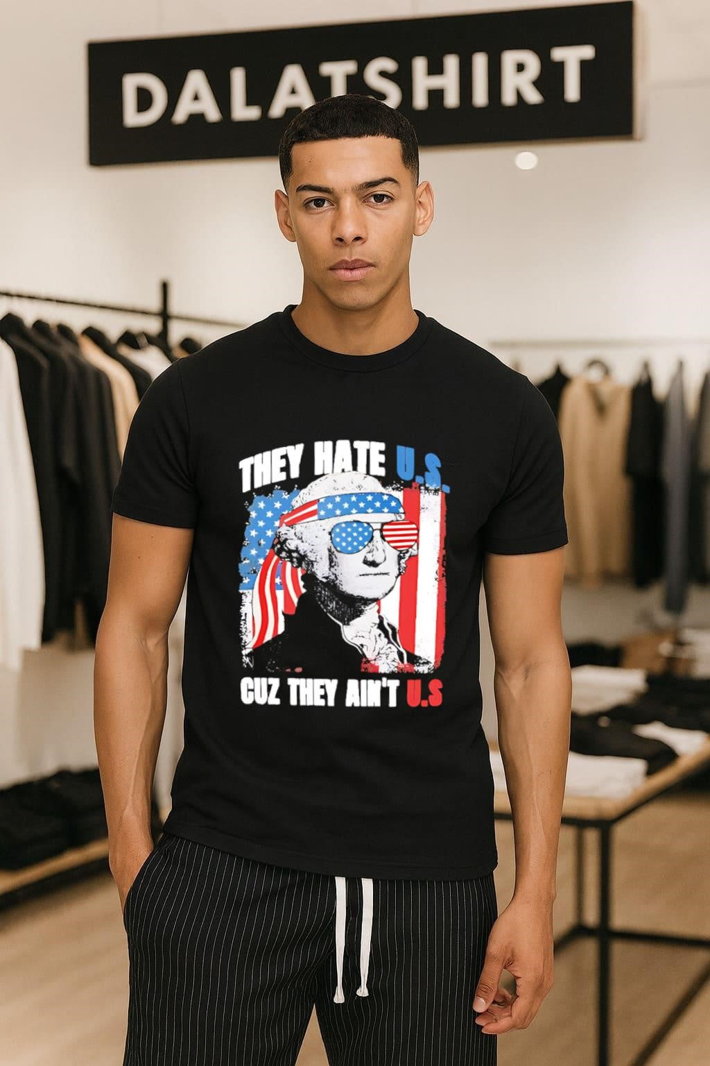 They Hate U.S. Cuz Ain't Washington - Adult & Kids T-Shirts, Sweatshirts & Hoodies apparel design preview 1