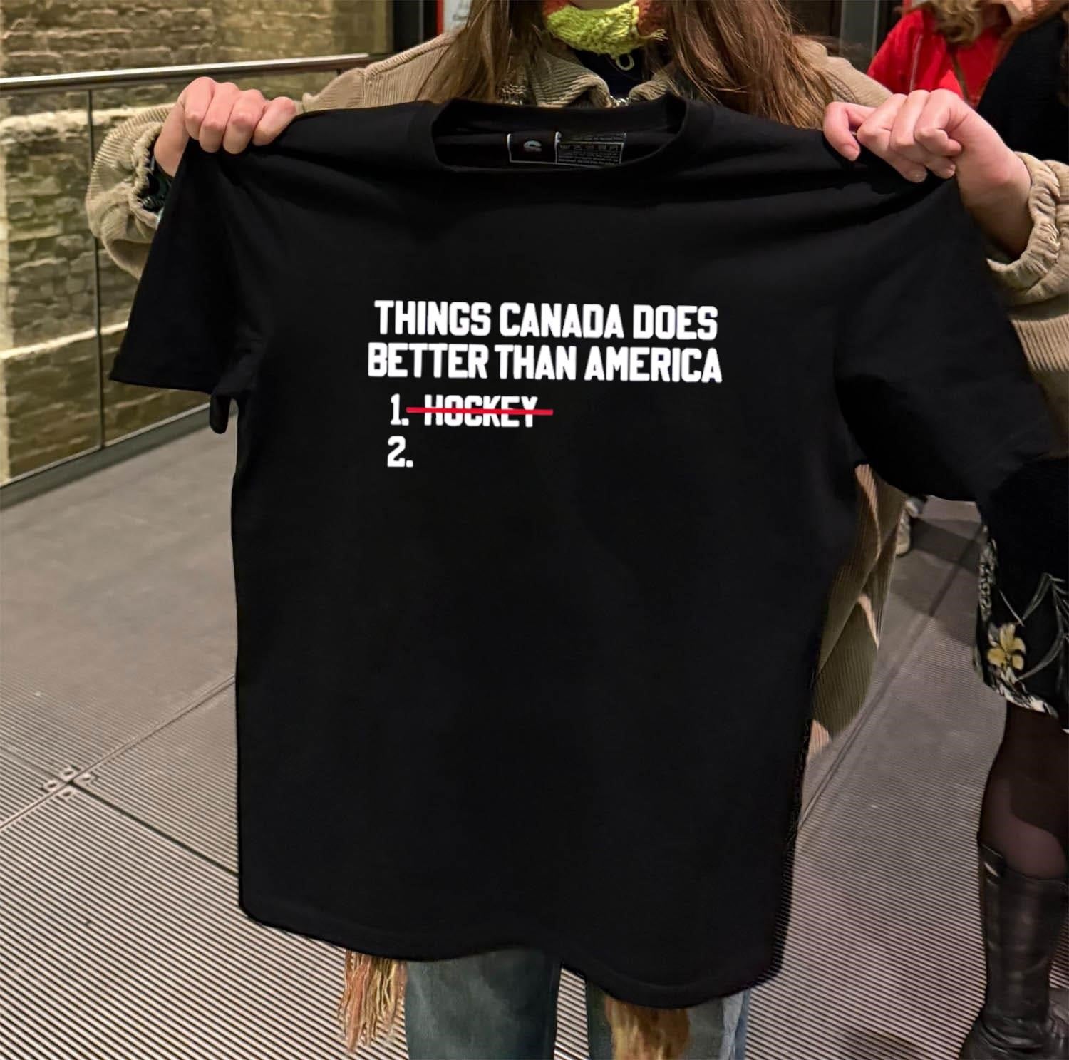 Things Canada Does Better Than America Hockey - Adult & Kids T-Shirts, Sweatshirts & Hoodies apparel design preview 2