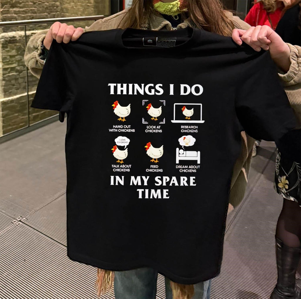 Things I Do in My Spare Time Chicken Lover Funny - Adult & Kids T-Shirts, Sweatshirts & Hoodies apparel design preview 2