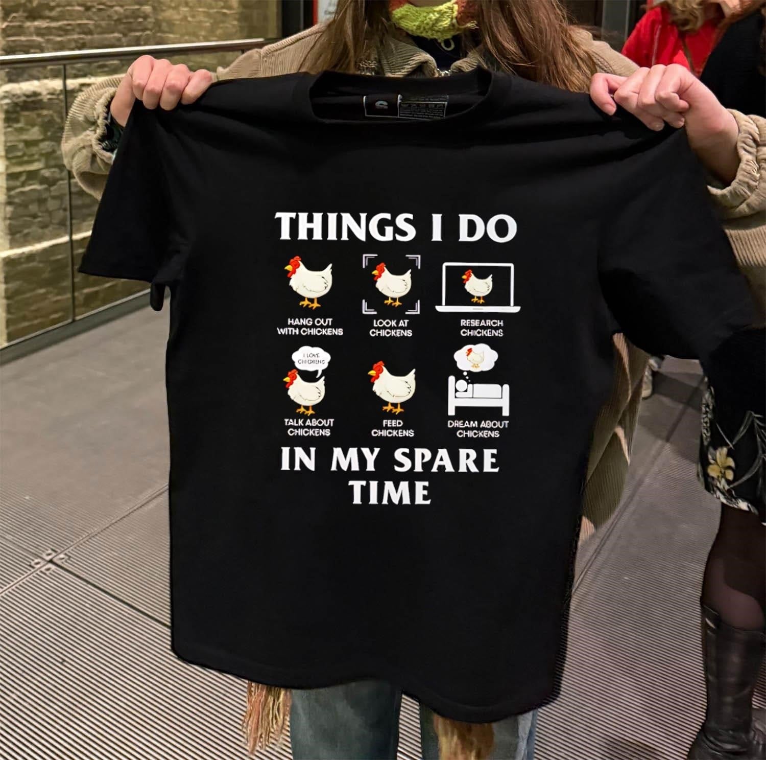 Things I Do in My Spare Time Chicken Lover Funny - Adult & Kids T-Shirts, Sweatshirts & Hoodies apparel design preview 2