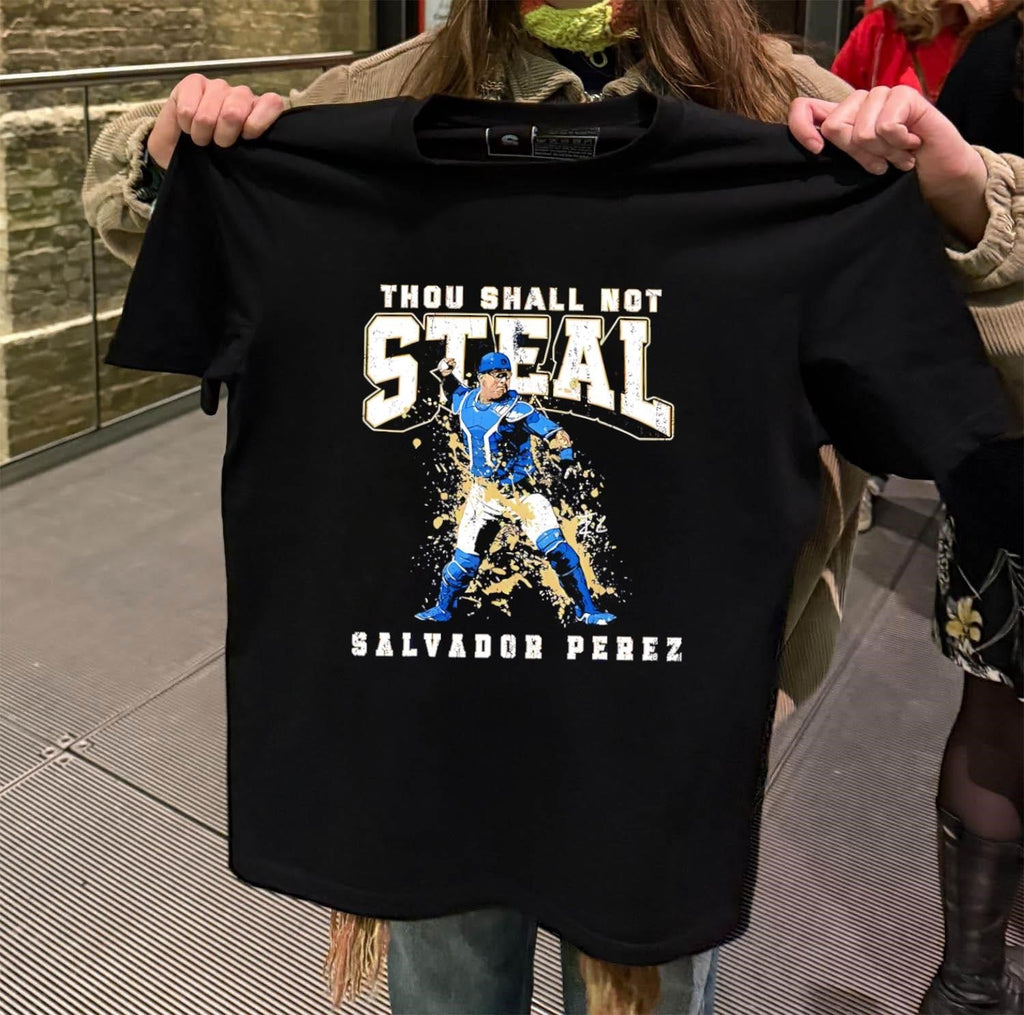 Thou Shall Not Steal Salvador Perez Kansas City - Adult & Kids T-Shirts, Sweatshirts & Hoodies apparel design preview 2