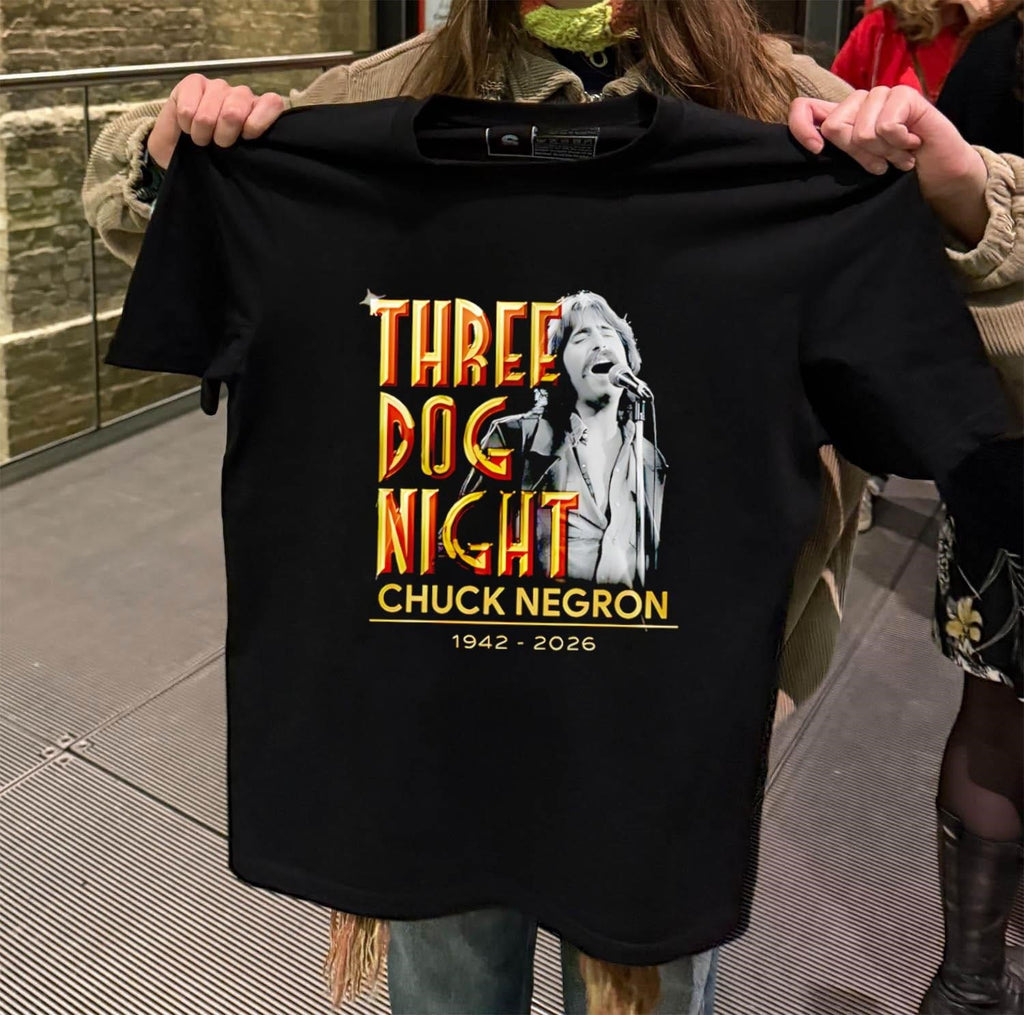 Three Dog Night Chuck Negron 1942 To 2026 Memorial - Adult & Kids T-Shirts, Sweatshirts & Hoodies apparel design preview 2