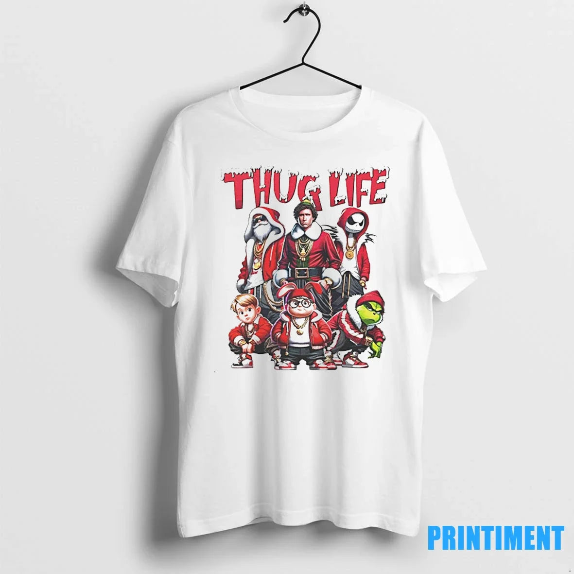 Thug Life Santa Grinch Friends Christmas Vintage - Adult & Kids T-Shirts, Sweatshirts & Hoodies apparel design preview 1