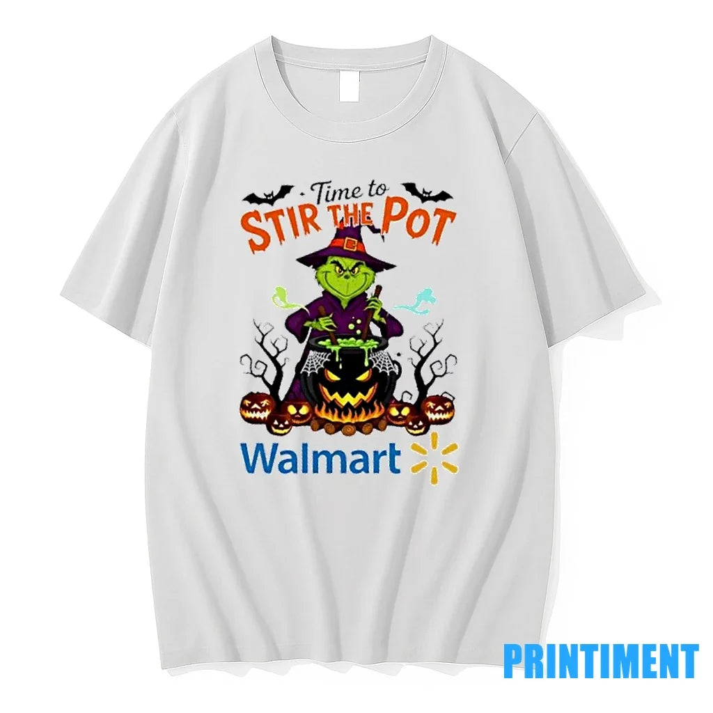 Time To Stir The Pot Walmart X Grinch Happy Halloween - Adult & Kids T-Shirts, Sweatshirts & Hoodies apparel design preview 1