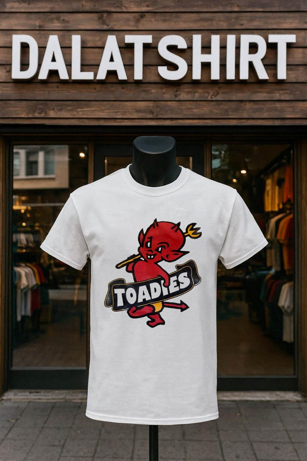 Toadies Possum Kingdom Red Devil Pitchfork Logo - Adult & Kids T-Shirts, Sweatshirts & Hoodies apparel design preview 1