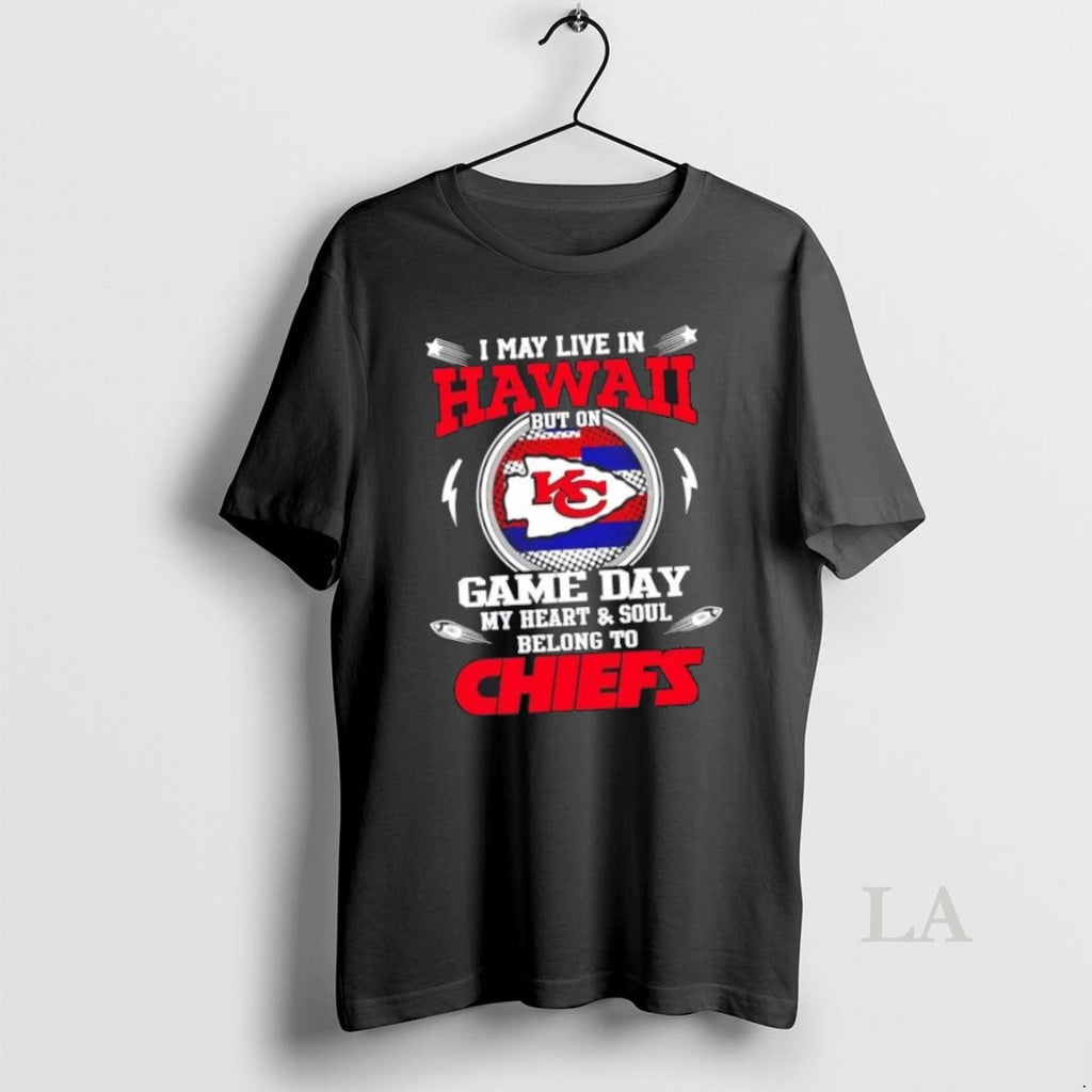 Top I May Live In Hawaii But On Game Day My Heart And - Adult & Kids T-Shirts, Sweatshirts & Hoodies apparel design preview 1