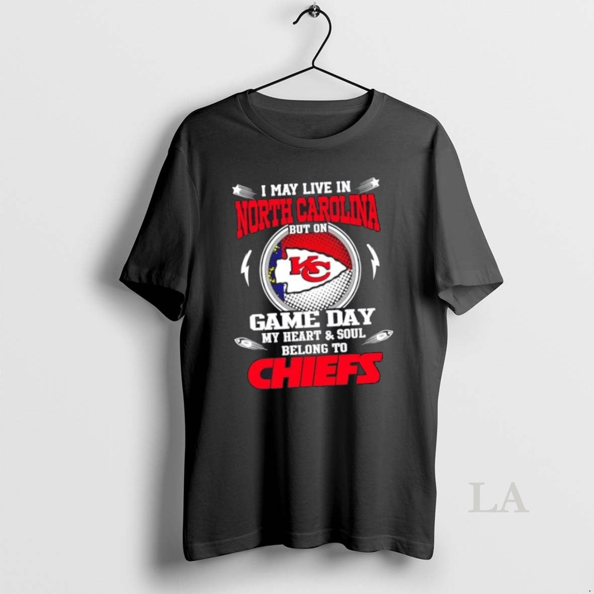 Top I May Live In North Carolina But On Game Day My - Adult & Kids T-Shirts, Sweatshirts & Hoodies apparel design preview 1
