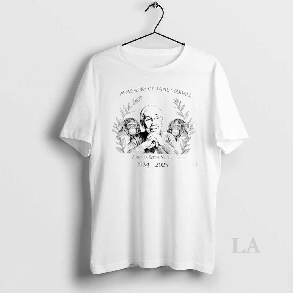 Top In Memory Of Jane Goodall Forever With Nature - Adult & Kids T-Shirts, Sweatshirts & Hoodies apparel design preview 1