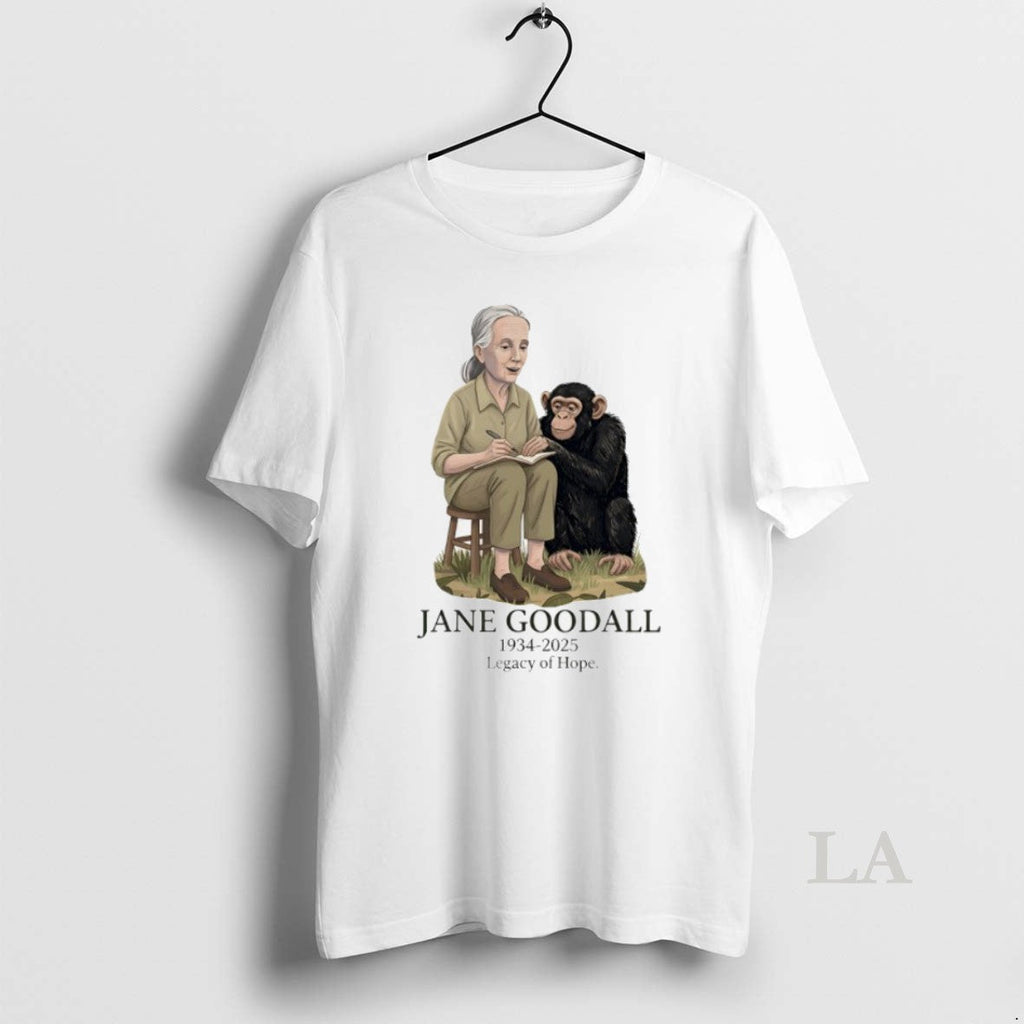 Top Jane Goodall 1934 2025 Legacy Of Hope Cartoon - Adult & Kids T-Shirts, Sweatshirts & Hoodies apparel design preview 1