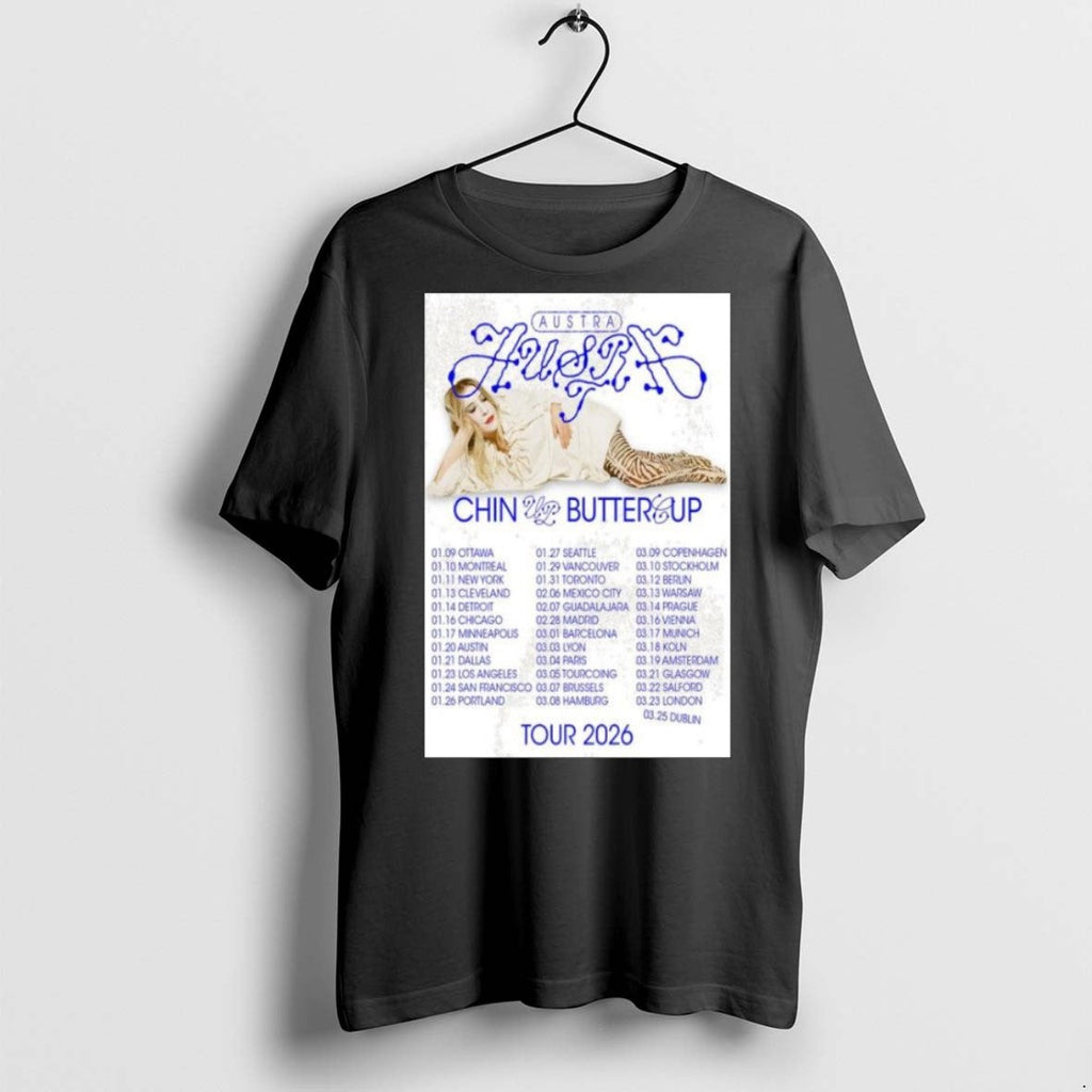 Premium Austra Chin Up Buttercup Tour 2026 Long Sleve - Adult & Kids T-Shirts, Sweatshirts & Hoodies apparel design preview 1