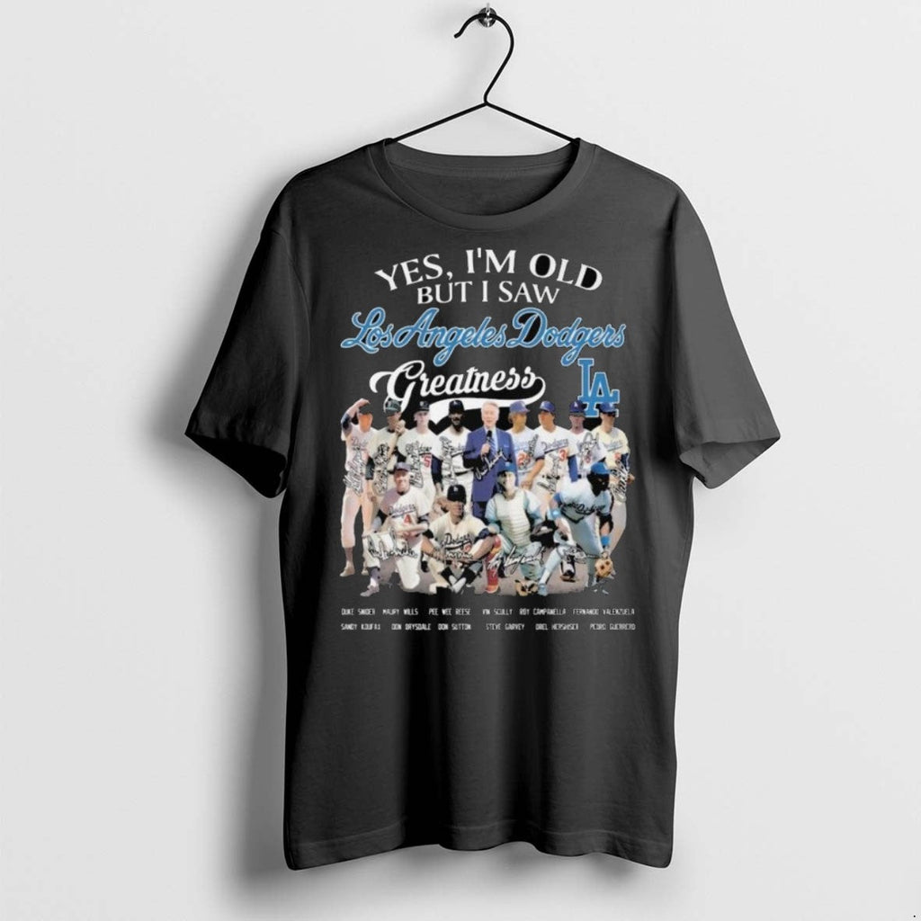 Top Premium Los Angeles Dodgers Yes Im Old But I Saw - Adult & Kids T-Shirts, Sweatshirts & Hoodies apparel design preview 1