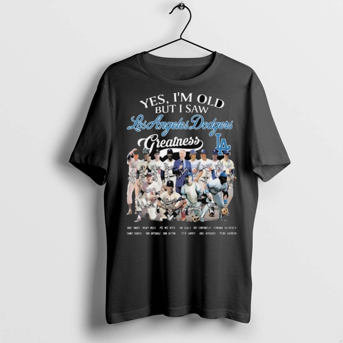 Top Premium Los Angeles Dodgers Yes Im Old But I Saw - Adult & Kids T-Shirts, Sweatshirts & Hoodies apparel design preview 1