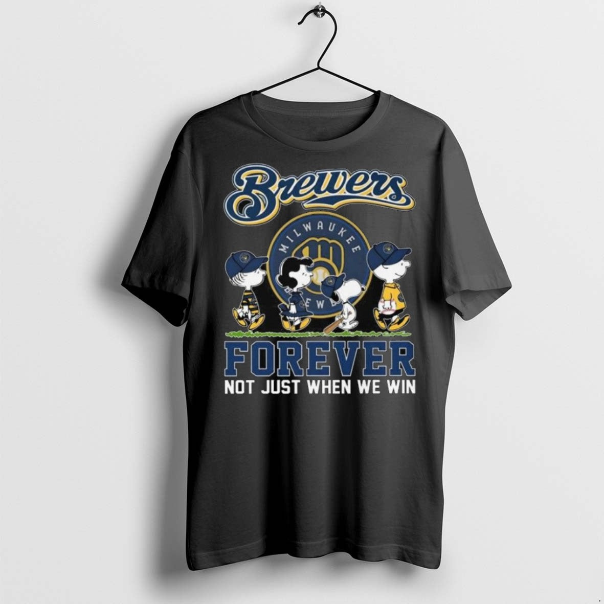 Top Premium The Peanuts Walking X Milwaukee Brewers - Adult & Kids T-Shirts, Sweatshirts & Hoodies apparel design preview 1