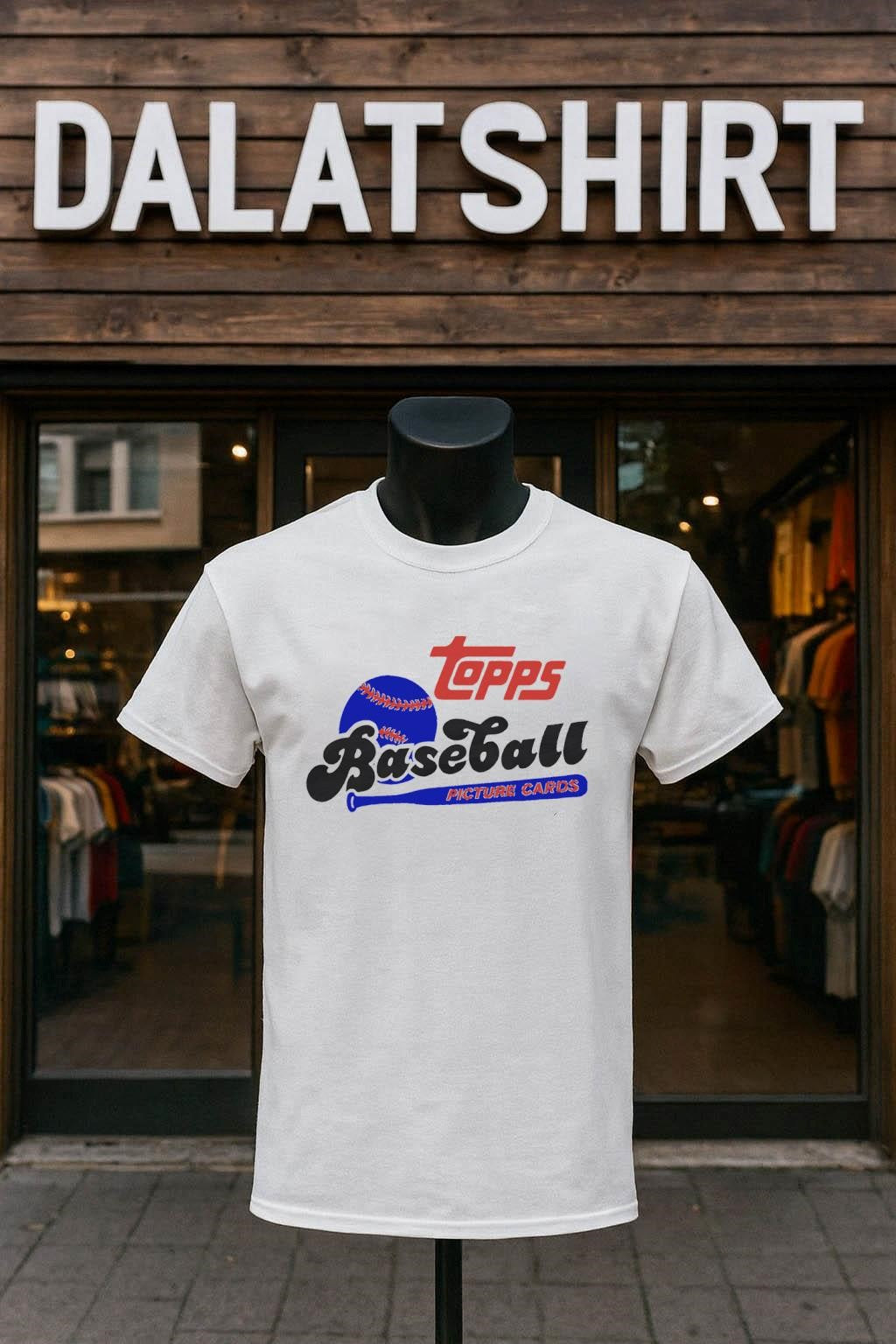 Topps Baseball Picture Cards with Blue Bat and Ball - Adult & Kids T-Shirts, Sweatshirts & Hoodies apparel design preview 1