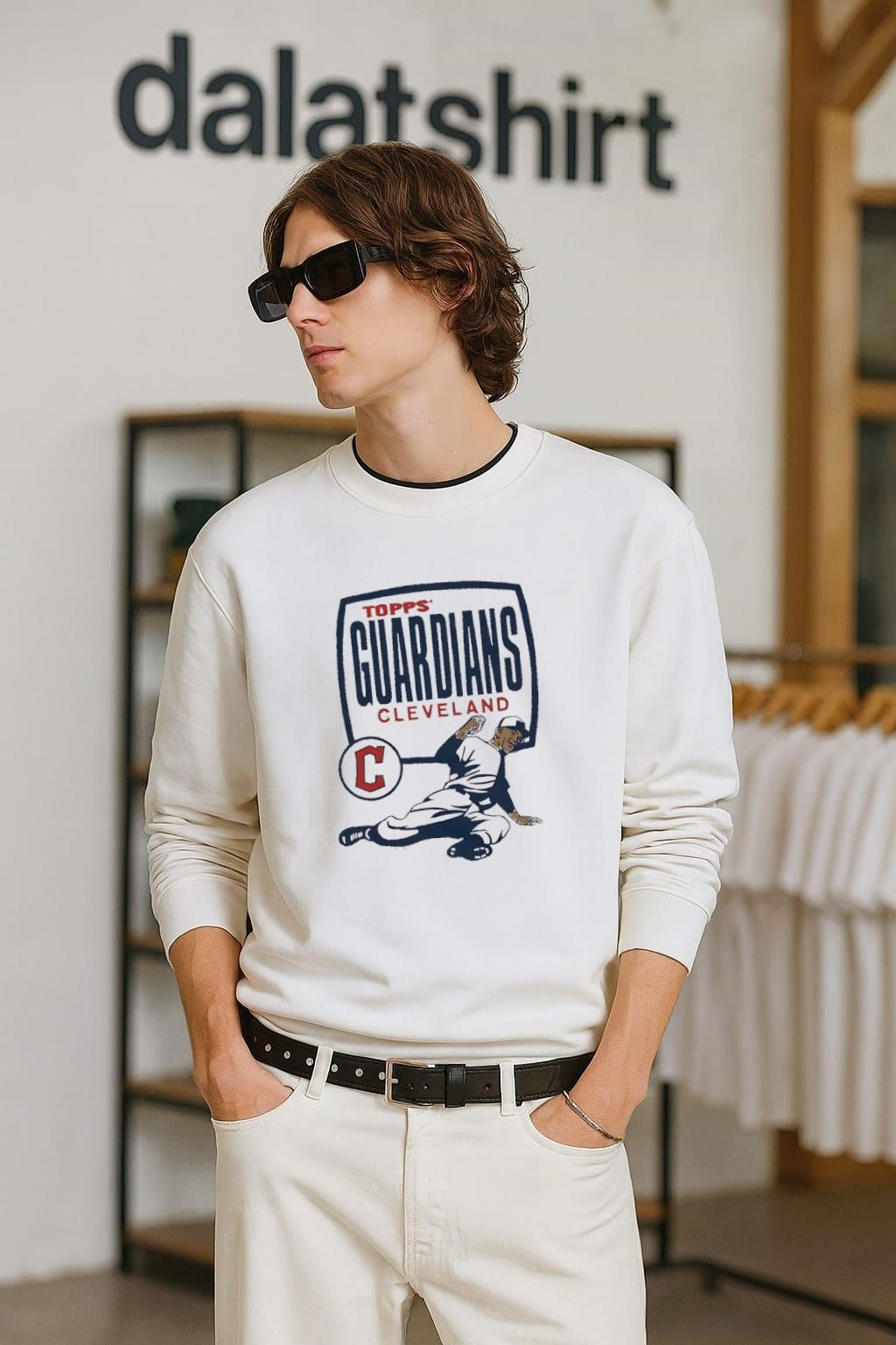 Topps Cleveland Guardians Baseball Player Logo - Adult & Kids T-Shirts, Sweatshirts & Hoodies apparel design preview 2
