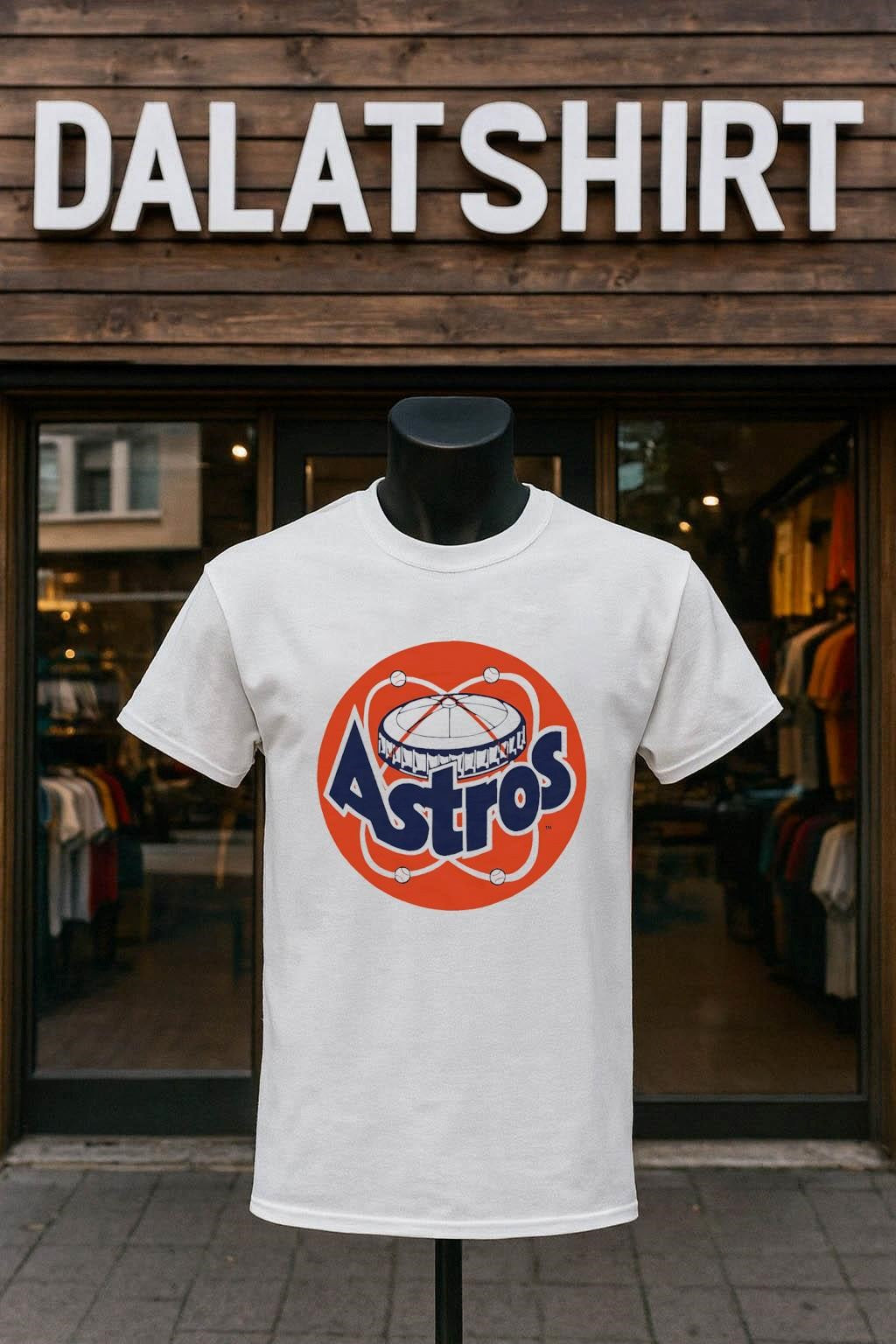 Topps Houston Astros Dome and Orbit Graphic Cotton - Adult & Kids T-Shirts, Sweatshirts & Hoodies apparel design preview 1